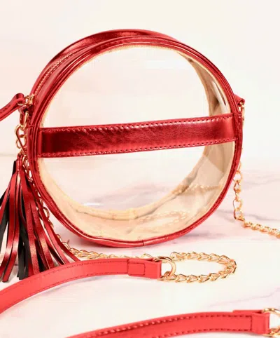 Caroline Hill Women's Madison Clear Crossbody Bag In Metallic Red