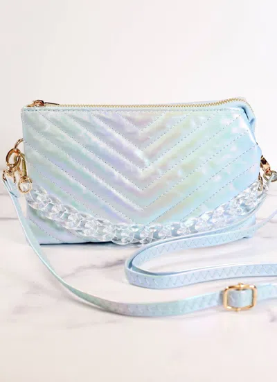 Caroline Hill Women's Sherman Quilted Crossbody Bag In Blue Opal In Multi