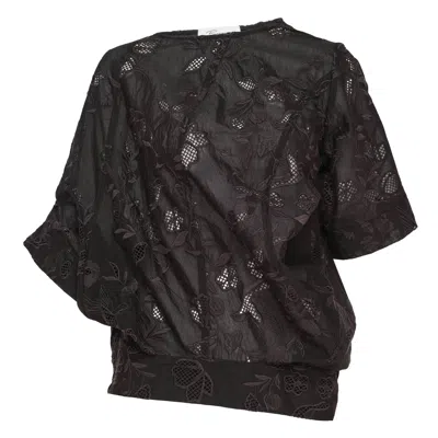 Caroline Hu Embroidered Inverted Shirt In Brown