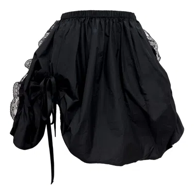 Caroline Hu Black Ruched Mini Skirt