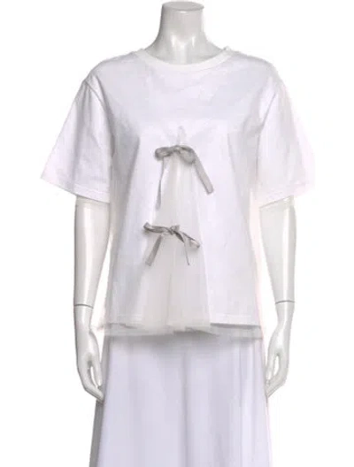 Pre-owned Caroline Hu Crew Neck Short Sleeve T-shirt W/ Tags In White