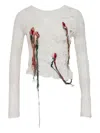 Caroline Hu Floral-embroidered Top In White