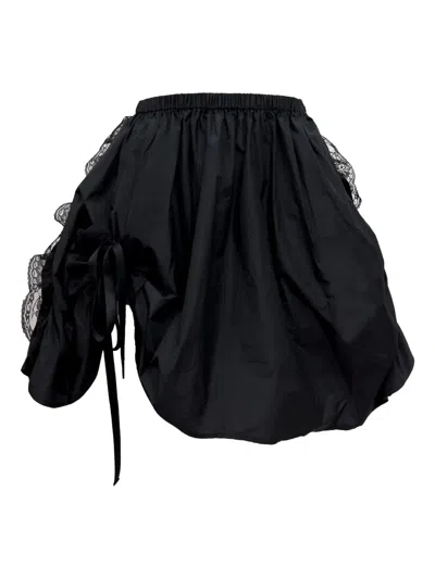 Caroline Hu Lace-detail Skirt In Black