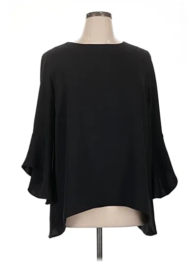 Pre-owned Caroline Rose 3/4 Sleeve Blouse In Black