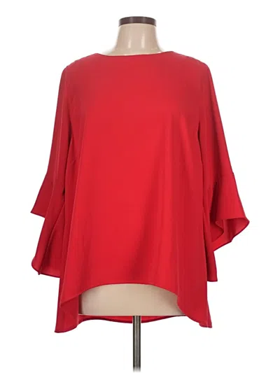 Pre-owned Caroline Rose 3/4 Sleeve Blouse In Red