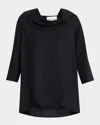 Caroline Rose Cowl Neck Tunic In Black