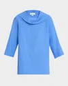 Caroline Rose Cowl Neck Tunic In French Blue