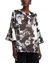 Caroline Rose Bella Crepe Top In Multi Black