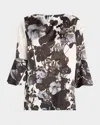 Caroline Rose Bella Crepe Top In Multi/black