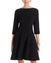 Caroline Rose Boat Neck Dress In Black