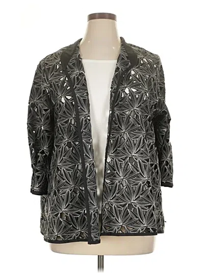 Pre-owned Caroline Rose Cardigan Sweater In Silver
