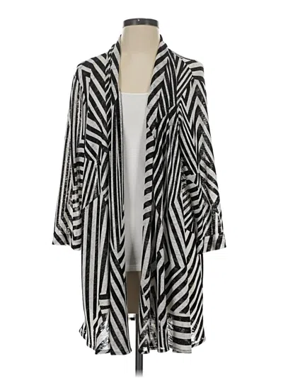 Pre-owned Caroline Rose Cardigan Sweater In Silver