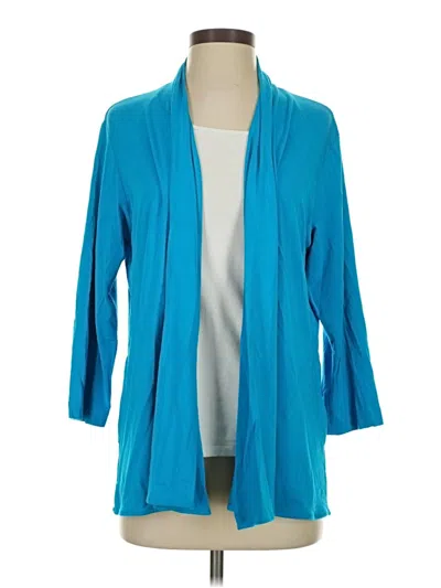 Pre-owned Caroline Rose Cardigan Sweater In Teal