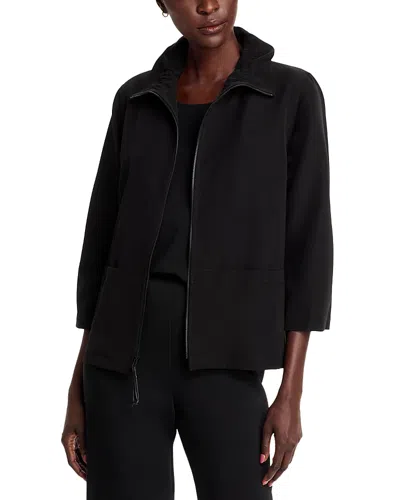 Caroline Rose Comfort Stretch Zip Jacket In Black