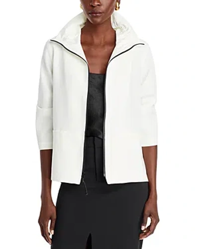 Caroline Rose Comfort Stretch Zip Jacket In White