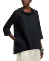 Caroline Rose Cowl Neck Tunic In Black