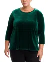 Caroline Rose Easy Velvet Top In Green