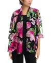 Caroline Rose Embroidered Swing Cardigan In Multi/black