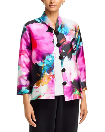 Caroline Rose Floral Fanfare Jacket In Multi