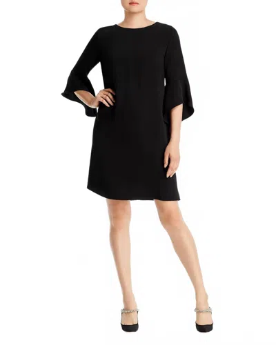 CAROLINE ROSE JULIA CREPE BELL SLEEVE KNEE LENGTH DRESS IN BLACK