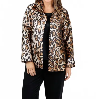 Caroline Rose Leopard Print Jacket In Multi/black