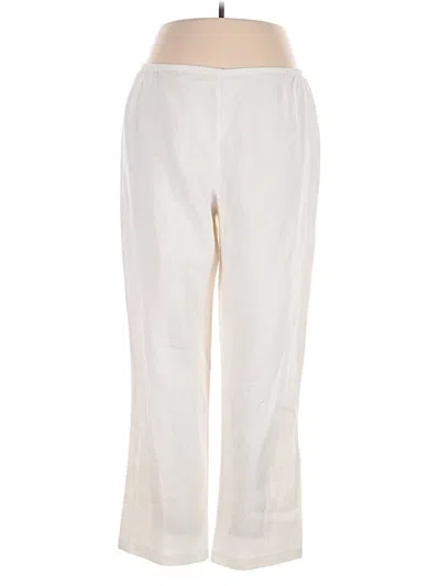 Pre-owned Caroline Rose Linen Pants In Ivory