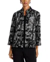 Caroline Rose Melange Knit Zip Front Jacket In Grey/white/black