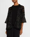 Caroline Rose Bella Lace Draped Cardigan In Black/black