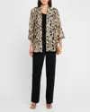 Caroline Rose Bella Lace Draped Cardigan In Champagne/black