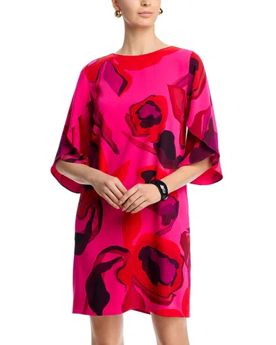 Caroline Rose Petal Sleeve Dress In Pink