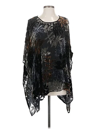 Pre-owned Caroline Rose Poncho In Black