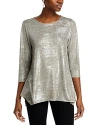 Caroline Rose Women's Reflection Knit Blouse In Silver
