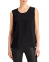 Caroline Rose Scoop Neck Tank In Black