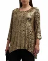 Caroline Rose Sequin Blouse In Gold In Gold