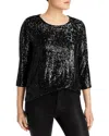 Caroline Rose Sequin Tunic Top In Black