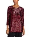 Caroline Rose Sequin Tunic Top In Red/black