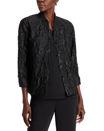 Caroline Rose Shimmer Cloque Boxy Jacket In Black