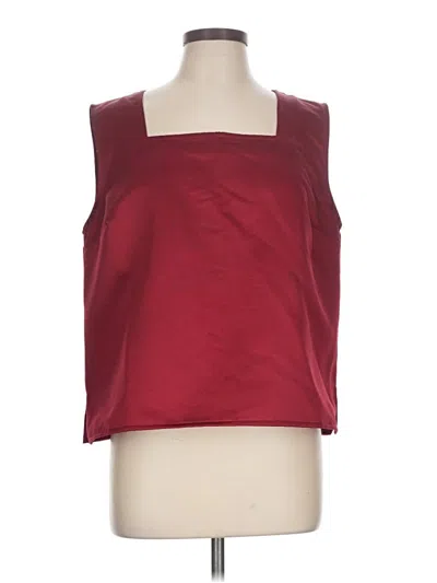 Pre-owned Caroline Rose Sleeveless Blouse In Burgundy