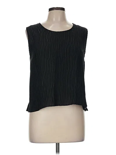 Pre-owned Caroline Rose Sleeveless Silk Top Black Scoop Neck Tops