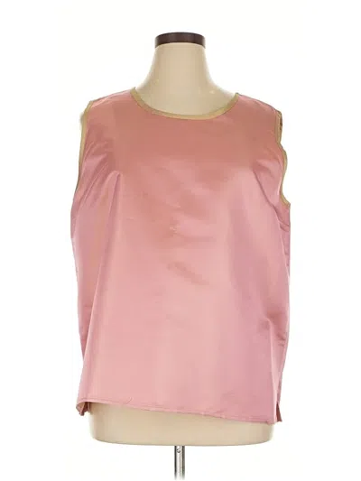 Pre-owned Caroline Rose Sleeveless Silk Top Pink Boatneck Tops
