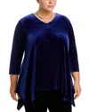 Caroline Rose Swing Velvet Tunic In Blue