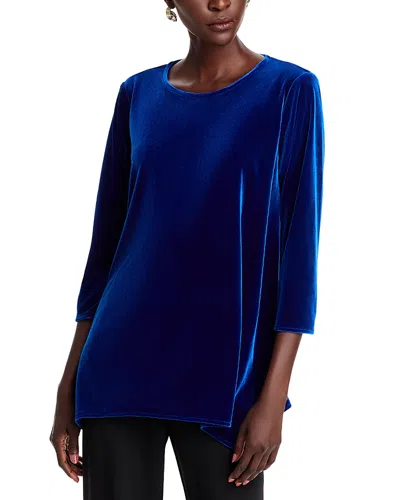 Caroline Rose Velvet Swing Top In Sapphire