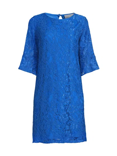 Caroline Rose Flora Lace Julia Dress In Royal