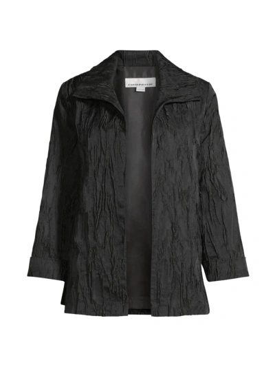 Caroline Rose Women's Textured Jacquard A-line Jacket In Black