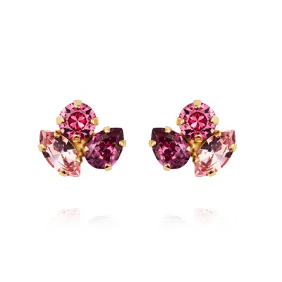 Caroline Svedbom Ana Earrings Gold Dark Rose Combo