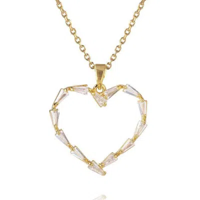 Caroline Svedbom Baguette Heart Necklace Cystal