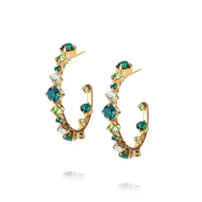 Caroline Svedbom Mini Antonia Loop Earrings Emerald