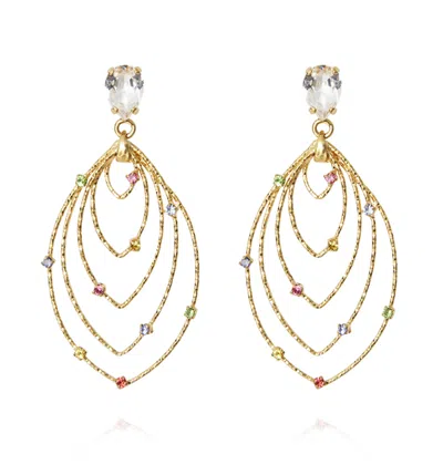 Caroline Svedbom Mini Lotus Earrings Rainbow