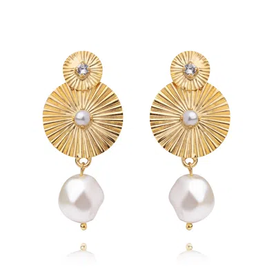 Caroline Svedbom Odessa Pearl Earrings Gold