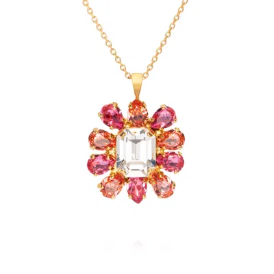 Caroline Svedbom Peony Necklace Coral Combo